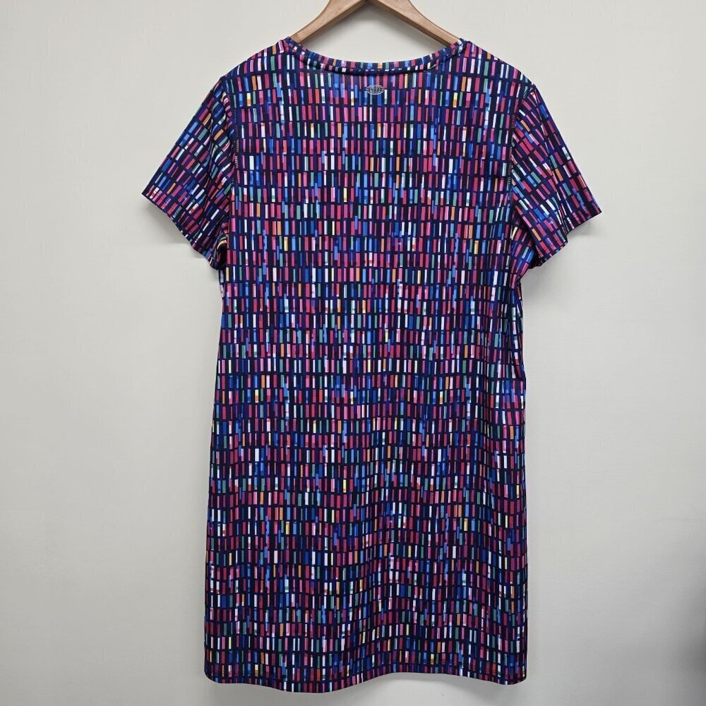 Reel Legends Outdoor Shirt Dress XL Multicolor Geometric Short Sleeve Fishing - Picture 2 of 5